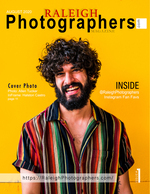 man in colorful striped shirt cover portrait photography