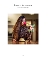 woman with rose and coffee cup portrait photography