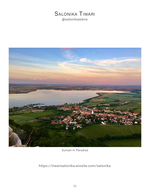 aerial view of lakeside village at sunset landscape photography