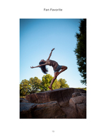 dancer leaping on boulders portrait photography