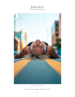woman lying on painted road lines portrait photography