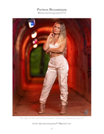 woman posing in glowing tunnel fashion photography