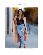 woman in trench coat on autumn city street fashion photography