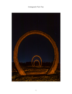 circular arch sculptures under a starry sky landscape photography