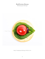 ladybug shaped tomato appetizer commercial food photography