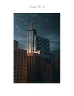 illuminated skyscraper spire at dusk architecture photography