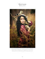 woman in antler headpiece and lace gown in a field fantasy portrait photography