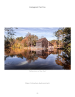 historic wooden mill reflected in a still pond architecture photography