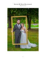 bride and groom posing inside picture frame wedding photography