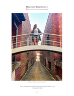 woman standing on brick pedestrian bridge portrait photography