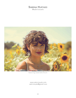woman in sunflower field close-up portrait photography