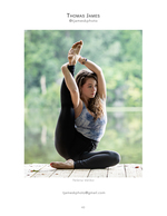 woman in yoga pose on wooden dock portrait photography
