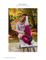woman in magenta boots on wooden bench portrait photography