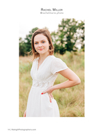 woman in white dress in golden field senior portrait photography