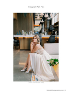 bride seated in modern lounge wedding photography