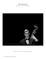 musician playing upright bass event photography