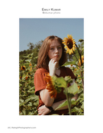 woman in sunflower field portrait photography