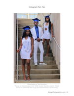 graduates posing on staircase senior portrait photography