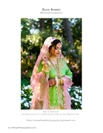 bride in green mehndi outfit garden bridal photography