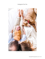 family and dog cuddling with newborn newborn photography