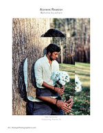 man holding daisies double exposure portrait photography