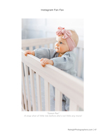 baby standing in crib with pink bow infant photography