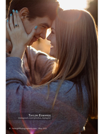 couple with foreheads touching at golden hour portrait photography