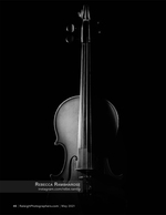 violin in silhouette against black background fine art photography