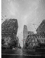 rain-streaked window over the Raleigh skyline cityscape photography