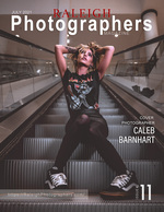 woman posing on an escalator cover fashion photography