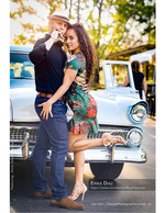 couple posing beside a vintage car portrait photography