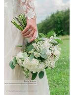 bride holding a white bouquet detail wedding photography