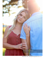 couple embracing in golden backlight portrait photography