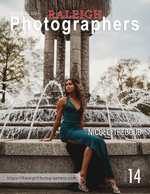 woman in a teal gown seated at a fountain cover fashion photography