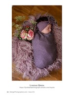newborn wrapped in purple with roses and baby's breath newborn photography