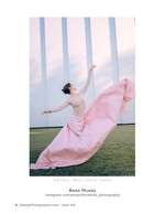 dancer in flowing pink dress leaping dance photography