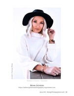 woman in black hat and cream sweater portrait photography