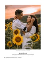 couple embracing in a sunflower field at sunset couples photography