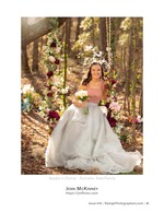 girl on a flower-draped swing in the woods family photography