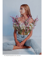 model wearing a wildflower bodice arrangement portrait photography