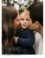 parents kissing their toddler's cheeks family photography