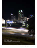 downtown Raleigh skyline at night with light trails cityscape photography