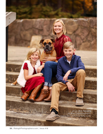 siblings posing with their boxer dog family photography