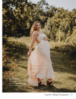 pregnant woman in a flowing pink gown maternity photography