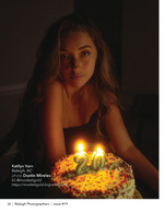 woman lit by birthday candles portrait photography