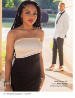 couple in formalwear under a covered walkway prom portrait photography