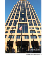 downtown high-rise tower viewed from street level cityscape photography